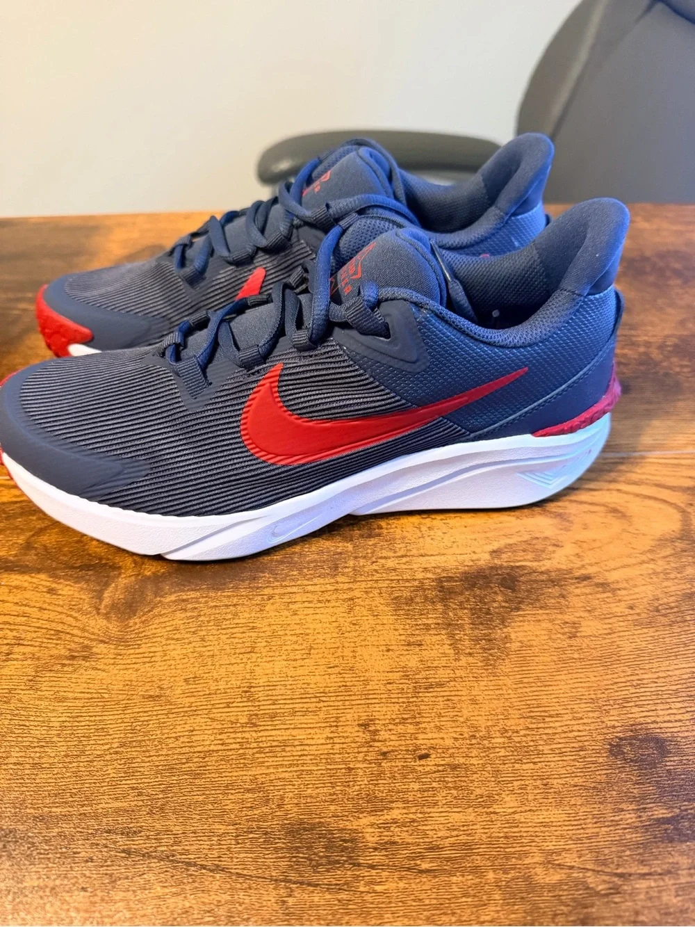 Nike Kids Navy Sneakers with Red Swoosh